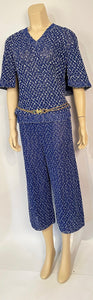 Chanel Contemporary Style Blue Blouse and Pants Set FR 36/38