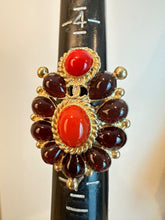 Load image into Gallery viewer, Chanel 14A 2014 Paris Dallas Cocktail Ring with Red Stones Size 6 1/4