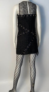 Chanel 09P 2009 Spring fishnet stockings black tights hosiery Sz Large