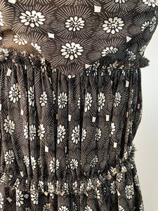 Chanel 07P, 2007 Spring Black Floral Silk Dress FR 38 US 4/6
