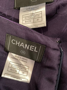 Chanel 01P 2001 Spring Navy Blue Skirt Suit with Jacket FR 38/40