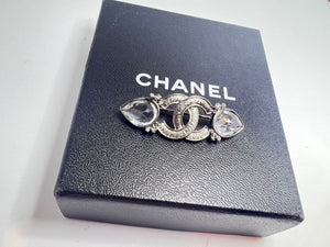 Chanel 15K 2015 Oblong Crystal CC Pin Brooch