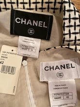 Load image into Gallery viewer, Chanel 10P, 2010 Spring Ecru/Black Tweed Jacket matching Dress 2 Piece Set FR 42 US 6