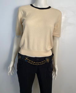 Chanel Winter White Sweater Top Blouse US 6