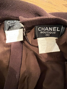 Chanel Vintage 96A 1996 Fall Brown Skirt Suit FR 40 US 6