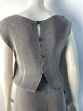 Load image into Gallery viewer, Vintage Chanel 99P 1999 Spring Grey 3 Piece Skirt Blouse Jacket Dress Outfit Set FR 36