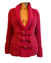 Load image into Gallery viewer, Chanel 2009 Pink Wool Mohair Buckle Sweater Cardigan FR 36 US 4/6/8