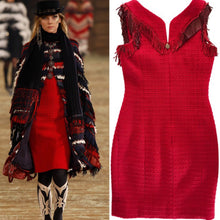 Load image into Gallery viewer, Chanel 14A 2014 Fall Paris-Dallas Red Runway Dress FR 40 US 6