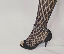 Load image into Gallery viewer, Chanel 09P 2009 Spring fishnet stockings black tights hosiery Sz Large