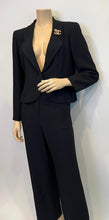 Load image into Gallery viewer, Chanel 02C 2002 Cruise Dark Navy Pants Jacket Suit Set FR 42 US 6/8