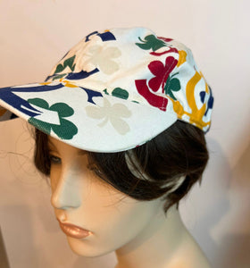 Chanel White Multicolor Clover CC Baseball Cap Hat