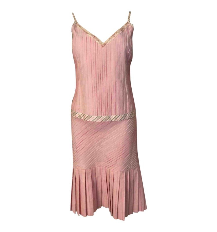 Chanel 03P, 2003 Spring pink camisole top matching Pleated