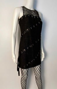 Chanel 03A 2003 Fall Snap Collection Lace Satin Ribbon dress US 4