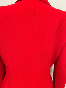 Rare Collectors Chanel Vintage 95A 1995 Fall Red Long Jacket US 6