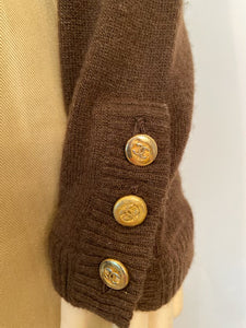 Chanel Vintage Cashmere Dark Brown Sweater US 12/14/16