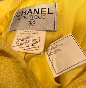 Chanel Vintage 97C 1997 Cruise Yellow Jacket FR 44 US 6/8