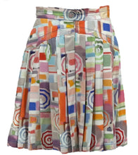 Load image into Gallery viewer, Chanel 19P 2019 Spring Runway Umbrella Motif Silk Multicolor Pleated Skirt FR 42 US 6