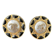 Load image into Gallery viewer, Chanel Large 19A Paris-Egypt Collection Pearl Gold Black Earrings