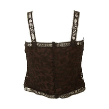 Load image into Gallery viewer, Rare 98A Chanel Runway Vintage black CC Logo lace cami blouse FR 38 US 4