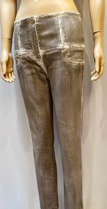 Chanel 14A Paris Dallas Light Gray Jeans FR 38