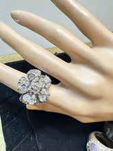 Load image into Gallery viewer, Chanel 2010 Crystal Camellia Flower Cocktail Ring Size 6.5