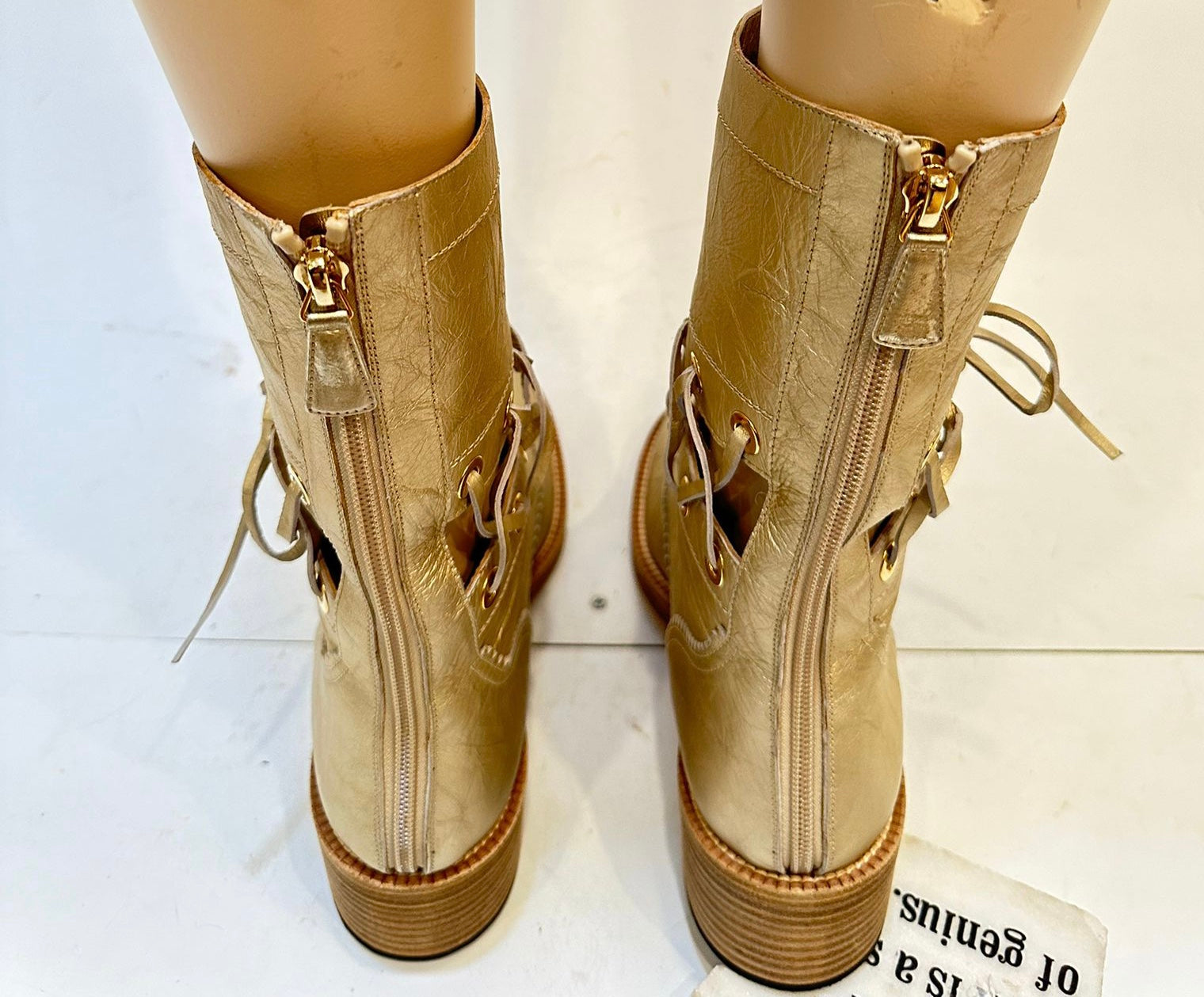Chanel gold boots 219 on sale