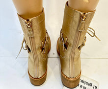 Load image into Gallery viewer, Chanel 16A Runway Gold Metallic Biker Boots EU 39.5 US 9/9.5