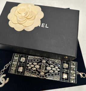 Rare Chanel 15K Limited Edition Runway Look #97 Crystal Statement Bracelet w Box