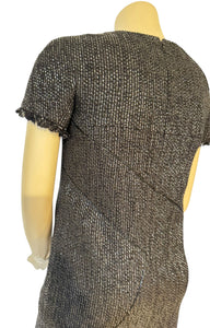 Chanel Black Tweed Dress with Piping and Fringe FR 42 US 6/8