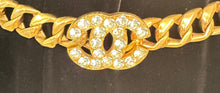 Load image into Gallery viewer, RARE Collectable 95P 1995 Spring Chanel vintage belt gold chain crystal CC