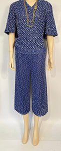 Chanel Contemporary Style Blue Blouse and Pants Set FR 36/38