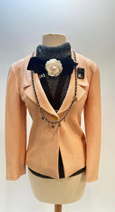 Chanel Charm Letters 2012 Silver Black Leather Chain Link Belt/Necklace