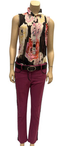 Chanel Soft Raspberry Jeans with Silver Plum Trim FR 40