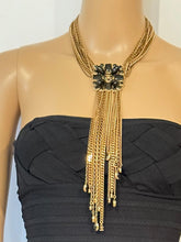 Load image into Gallery viewer, Rare Chanel 11P Runway CC Gripoix Gold Metal Extra Long Chains Necklace
