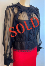 Load image into Gallery viewer, Rare Chanel 08A 2008 Fall Black Silk Chiffon Blouse Camisole Top FR 38 US 4/6
