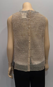 Rare Chanel 14P Runway 2 Piece Swarovski Crystal Blouse FR 36