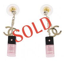 Load image into Gallery viewer, Chanel 08A 2008 Fall Pink Gold Miniature Nail Polish Dangle Pierced Earrings