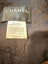 Load image into Gallery viewer, Very Rare Chanel 02A Chain Fringe Owl Buttons Black Jacket FR 44 US US 8/10