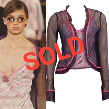 Load image into Gallery viewer, Chanel Vintage 03C 2003 Cruise Resort Summer sheer cardigan camisole 2 piece twinset US 4