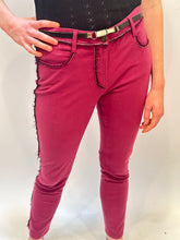 Load image into Gallery viewer, Chanel Soft Raspberry Jeans with Silver Plum Trim FR 40