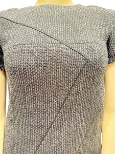 Chanel Black Tweed Dress with Piping and Fringe FR 42 US 6/8