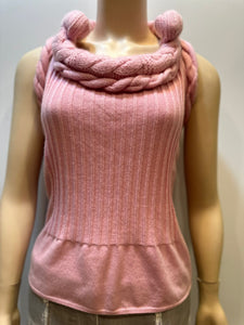 Chanel 09P Barbie Pink Cashmere Top Blouse FR 38 US 4/6
