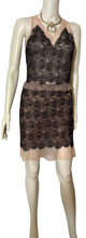 Load image into Gallery viewer, Rare Chanel 03P, 2003 Spring Camellia Flower Pink Black Lace Satin Blouse with matching Skirt Set FR 36 US 4