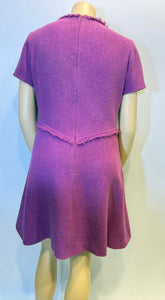 Chanel Pink Tweed Fringe Dress FR 44 US 10/12