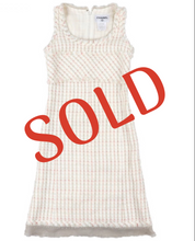 Load image into Gallery viewer, Chanel Vintage 04C 2004 Cruise Resort Ivory multicolor Pink Tweed Fringe Dress FR 42 US 6-8