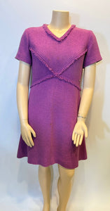 Chanel Pink Tweed Fringe Dress FR 44 US 10/12