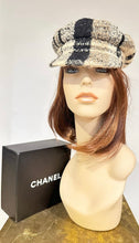 Load image into Gallery viewer, Chanel Sporty 04A 2004 Fall Runway Plaid Tweed Cap Hat Sz 56