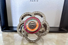Load image into Gallery viewer, Chanel 17S 2017 Spring Summer Camellia Flower Crystals Ring Size 6 3/4