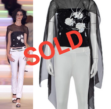 Load image into Gallery viewer, Rare Chanel 01P 2001 Spring Runway Flower Cape Blouse Top FR 38 US 4
