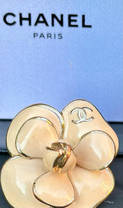 Chanel 08P 2008 Spring Pink Enamel Camellia Ring Size 6.5